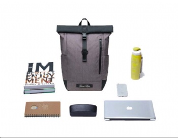 Trendy rPET rolltop laptop backpack bag school rucksack
