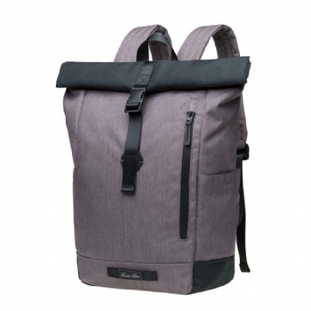 Preppy style rPET rolltop school laptop backpack bag rucksack for students