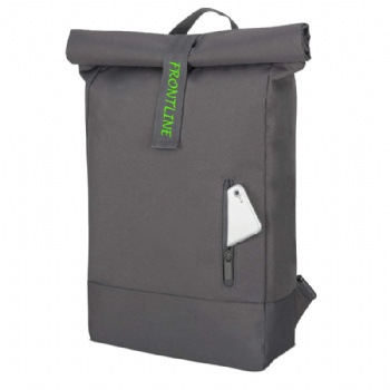 Eco-friendly cool gray rPET rucksack bag rolltop