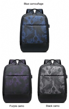 Multi-functional waterproof camouflage 15.6 inches laptop backpack computer rucksack bag with USB charging port