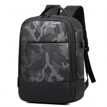 Functional water repellent camouflage 15.6 inches laptop backpack computer rucksack bag with USB charging port