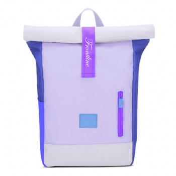 Light weight rPET 600D polyester children's rolltop rucksack backpack bag new fashion