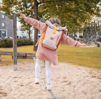 Light weight rPET 600D polyester children's rolltop rucksack backpack bag new fashion