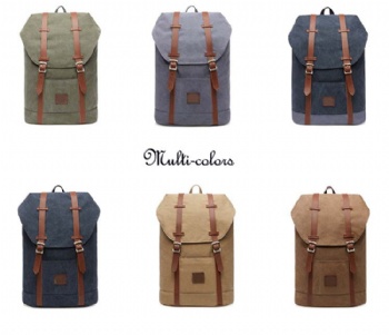 Preppy style army green canvas rucksack backpack unisex