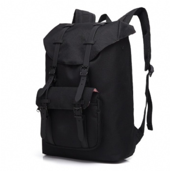 Latest leather trimmed polyester backpack bag for college students