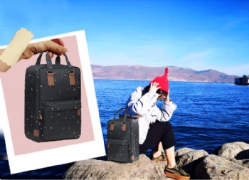 2-in-1 girls rucksack women's travel tote backpack bag