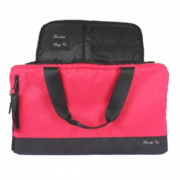 TSA approved red nylon carryon duffle bag water resistant weekend bags