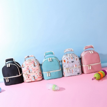 Mother's love double-deckers cooler backpack for baby's milk bottles