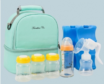 Fashionable compact mammy's cooler backpack bag for baby's milk bottles