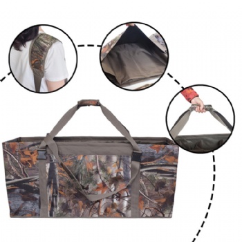 Handy&Portable Reed Bionic Camouflage decoy bag tree dry foliage camo tote duffel carryon with 12 slots for hunting,birdwatching etc