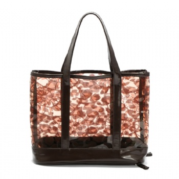Branded new clear PVC tote bag leopard pattern heat transfer tote hand bags