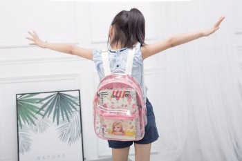 Small enamel clear printed PVC preschool backpack bag,small Kindergarten pvc bags