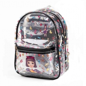 Small enamel clear printed PVC preschool backpack bag,small Kindergarten pvc bags
