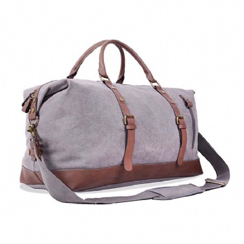 Fashion casual style 52L oversized large canvas weekender bag, traveling bag, sports gym bag, and carry-on bag