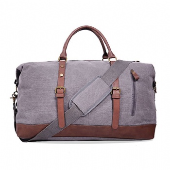 Fashion casual style 52L oversized large canvas weekender bag, traveling bag, sports gym bag, and carry-on bag
