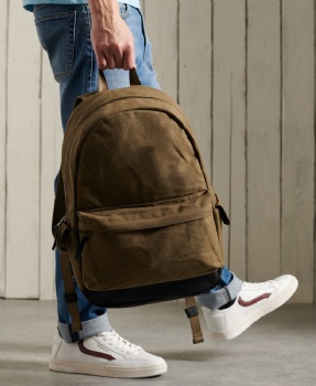 Retro 16OZ canvas backpack with sided waterbottle pockets