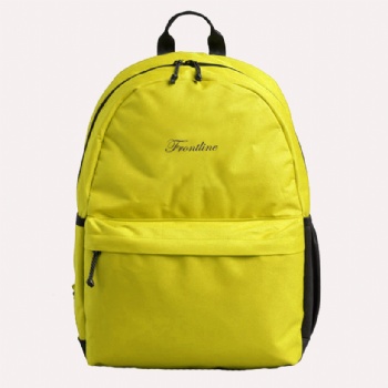 Classic yellow 600D polyester schoolbag college backpack bag