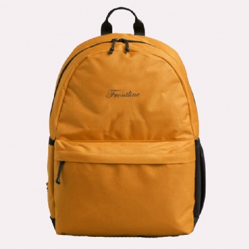 Classic yellow 600D polyester schoolbag college backpack bag