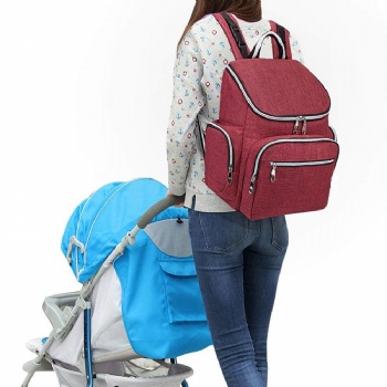 Mammy diaper backpack with changing pad and milk bottle bag