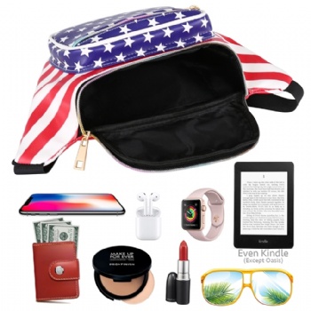 Fashionable US flag fanny packs American flag bum bag waist packs