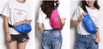 Custom girls&women printed fanny packs belt waist bag
