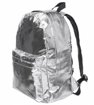 Trendy silver metallic PU leather backpack festival rucksack bag