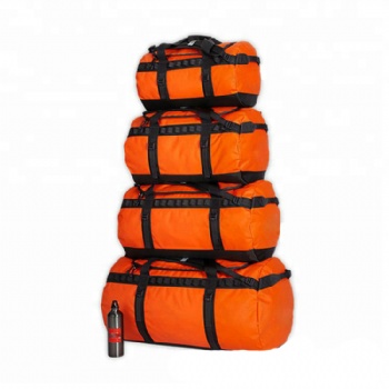 Waterproof tarpaulin travelling duffle bag outdoors gym bag with dual backpack straps