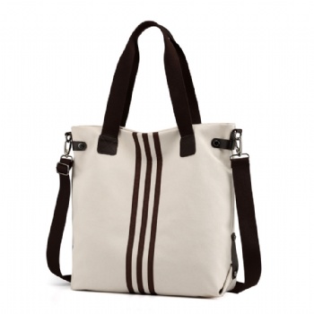 Stylish 2-in-1 cotton canvas tote shoulder bag messenger bag
