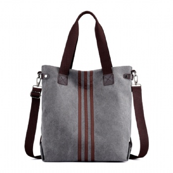 Stylish 2-in-1 cotton canvas tote shoulder bag messenger bag