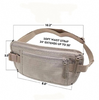 Hot sale new products RFID waterproof running belt bag hip pack travel pouch unisex