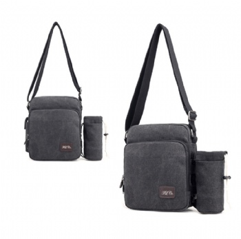 Small black long strap adjustable shoulder bag men crossbody bag