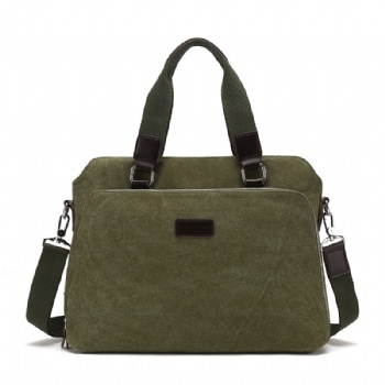 Old school style slim canvas laptop briefcase shoulder sling bag for laptop