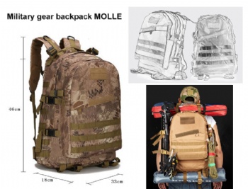 New trendy python patterned military backpack army tactical rucksack bags