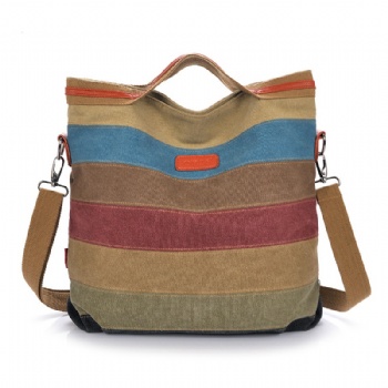 Vintage style merged canvas laptop tote shoulder bag for girls
