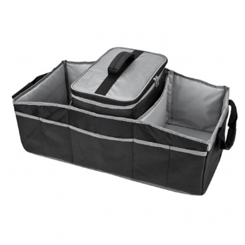 Durable made ​600D PVC folding car&trunk organizer with cooler bag for picnicking,camping,promotion