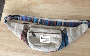 Ecofriendly hand-made hemp fanny pack jute waist bag