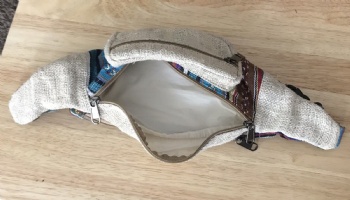 Ecofriendly hand-made hemp fanny pack jute waist bag