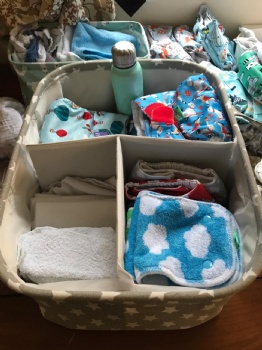 Cute Chevron Baby Diaper Caddy Organizer Tote Nappy Basket Case