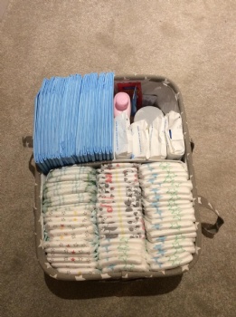 Cute Chevron Baby Diaper Caddy Organizer Tote Nappy Basket Case