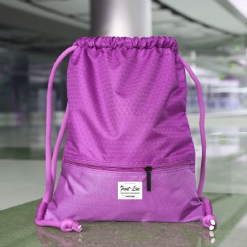 Breatheable Nylon Ripstop Drawstring Backpack Sports Gym Sack Bagpack