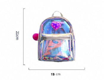 Zingy Mini Style Holograhic PVC Backpack Girls&Kids  Hologram Clear TPU Daypack Rucksack