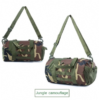 Lightweight rounded carry-out woodland camouflage gym duffle bag Cylinder-shaped style