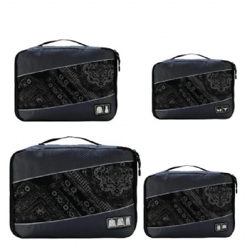 Collapsible water-resistant 4-in-1 travelling packing cubes