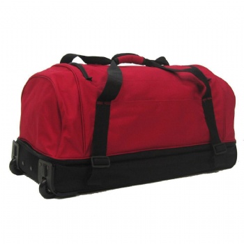 30 inch drop bottom rolling upright duffel bag wheeled with double deckers