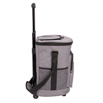 Rolling Cooler Bag with Trolley Collapsible Beverage Cooler Bag for Beach BBQ Camping Picnic