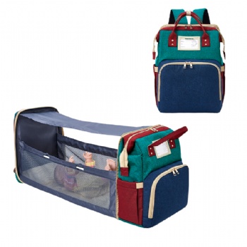 Fashion Multifunctional and Foldable Baby Bed diaper backpack combo