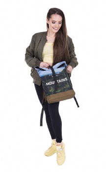 Chic patterned rolltop rucksack backpack for female
