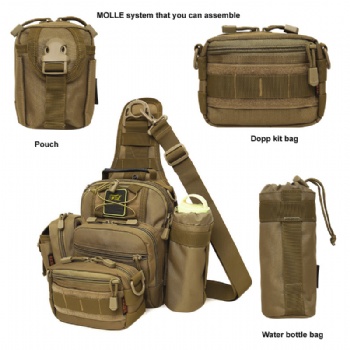 Tactical one shoulder crossbody rucksack sling backpack for military fans