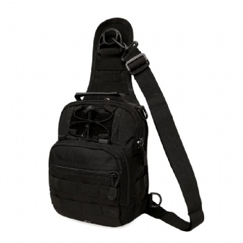 Black 4 in 1 tactical MOLLE chestbag shoulder sling pack