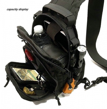 Black 4 in 1 tactical MOLLE chestbag shoulder sling pack